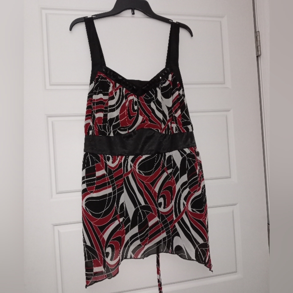 Studio 1940 sleeveless blouse with rhinestone neckline plus size 4X satin
